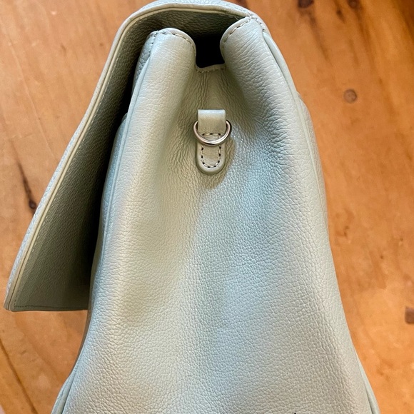 SOLD MyFlat In London Light Mint Green Leather Satchel Handbag with Bow Detail - Picture 9 of 10